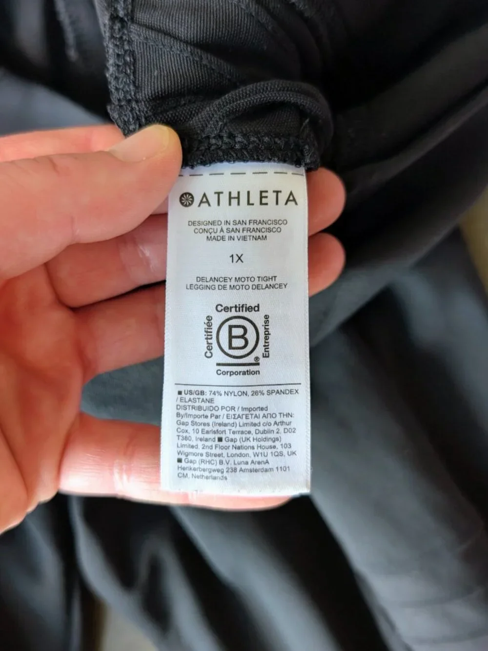 Athleta Delancy Moto Tight in Black High Rise Ankle Zippers size 1X